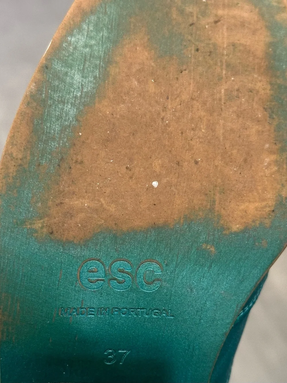 ESC Teal Leather Cowboy Boots Womens 37 - Picture 8 of 8